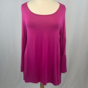 Kate & Mallory scoop neck, long sleeve, side peeks top - XL